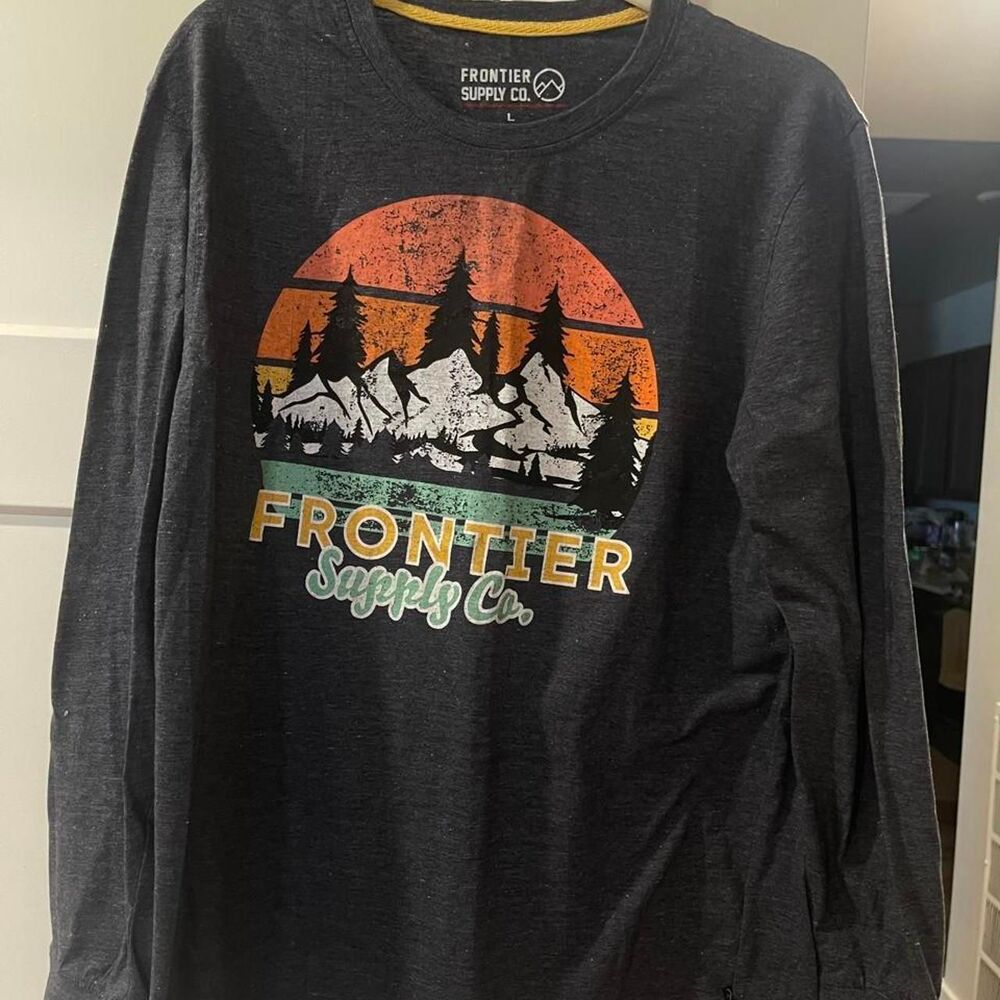 New-frontier Men's Grey and Black Shirt